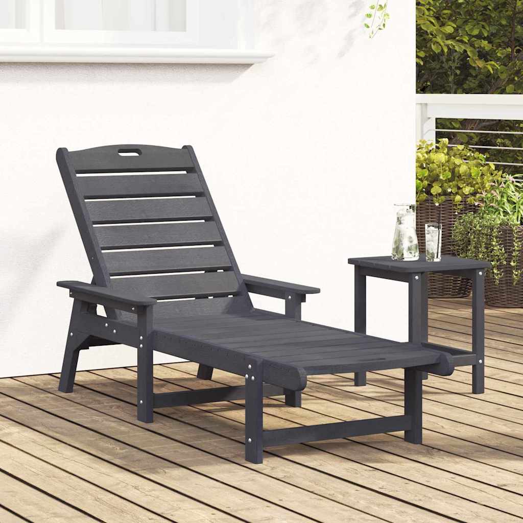 Sun Lounger Light Grey 73.5 x 92 x 90cm Plastic