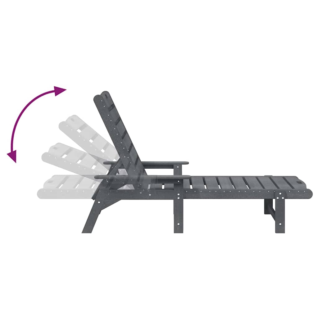 Sun Lounger Light Grey 73.5 x 92 x 90cm Plastic