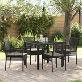 Garden Dining Set 5 pcs Black Poly rattan