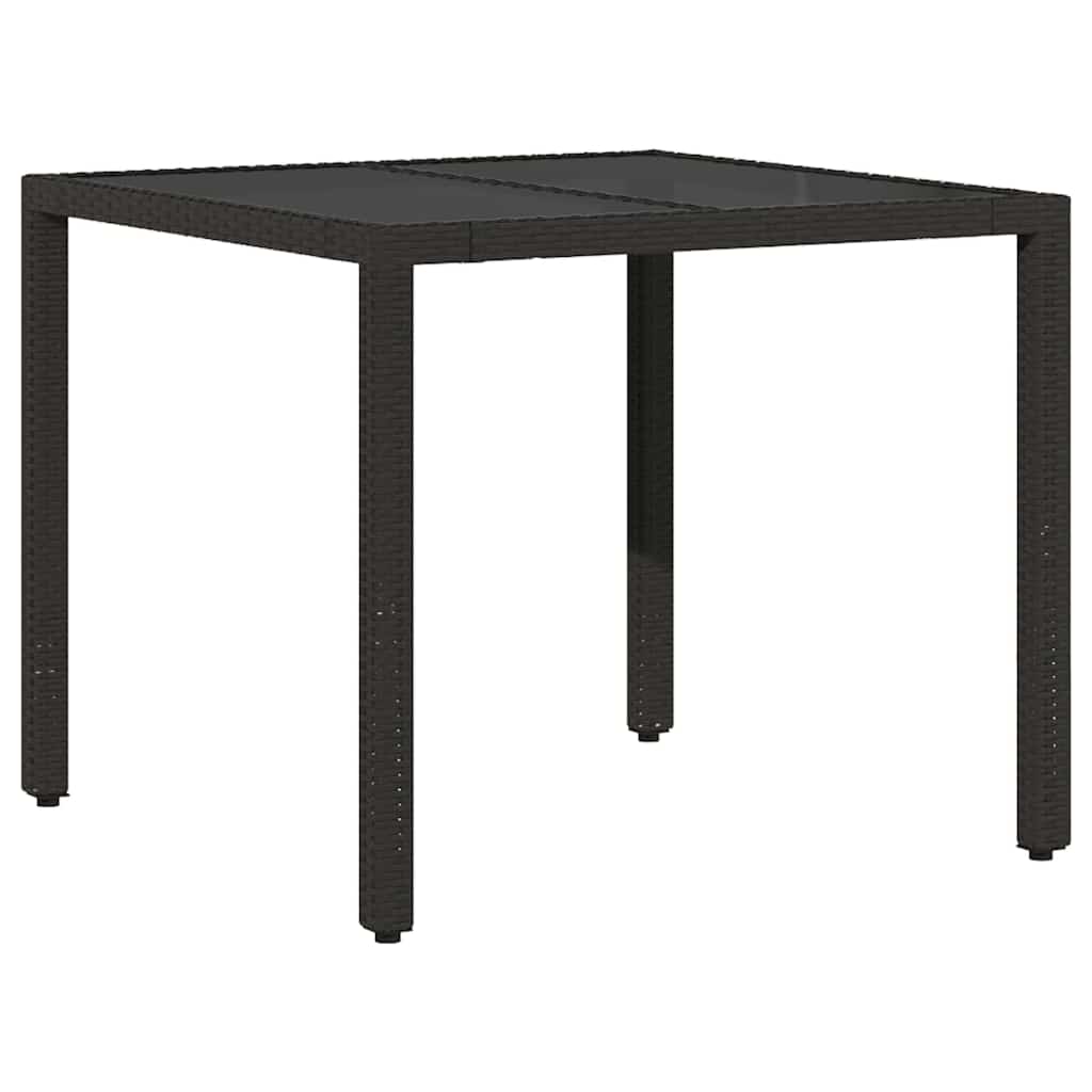 Garden Dining Set 5 pcs Black Poly rattan