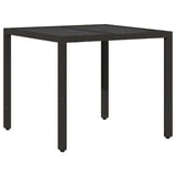 Garden Dining Set 5 pcs Black Poly rattan