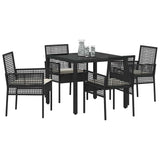 Garden Dining Set 5 pcs Black Poly rattan