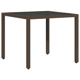 Garden Dining Set 5 pcs Brown Poly rattan