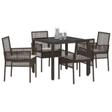 Garden Dining Set 5 pcs Brown Poly rattan