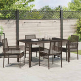 Garden Dining Set 5 pcs Brown Poly rattan