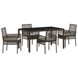 Garden Dining Set 5 pcs Brown Poly rattan