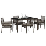 Garden Dining Set 5 pcs Brown Poly rattan