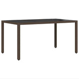 Garden Dining Set 7 pcs Brown Poly rattan