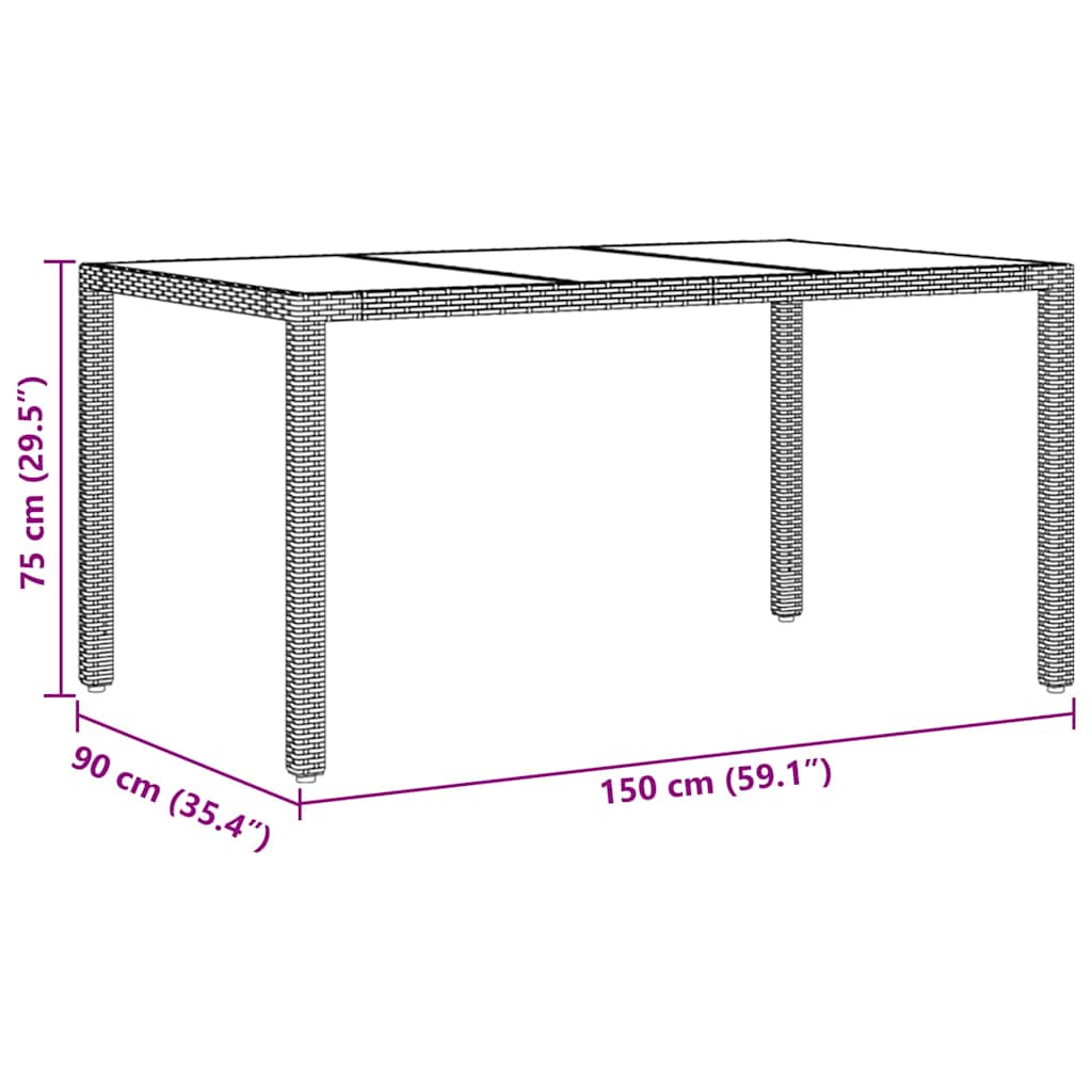 Garden Dining Set 7 pcs Brown Poly rattan