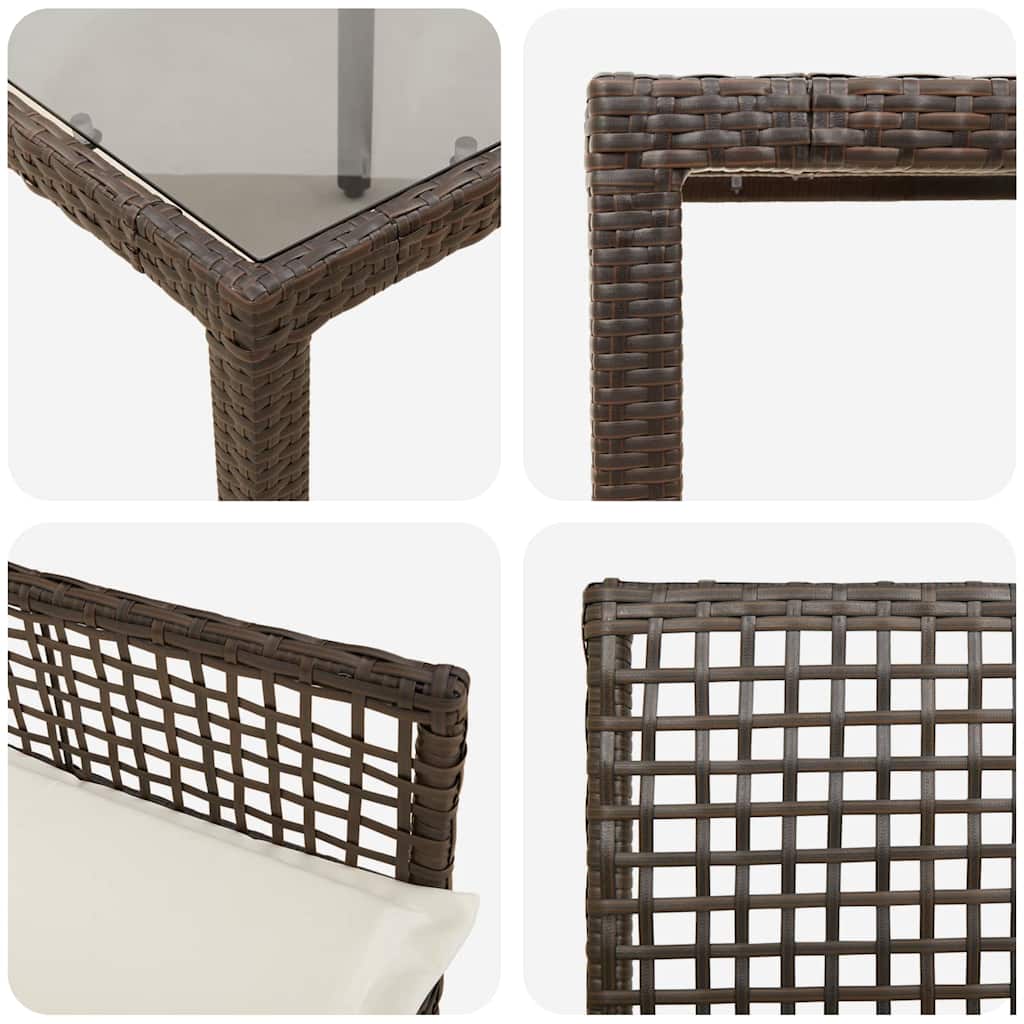 Garden Dining Set 7 pcs Brown Poly rattan