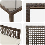 Garden Dining Set 7 pcs Brown Poly rattan