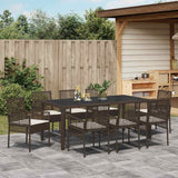 Garden Dining Set 9 pcs Brown Poly rattan