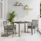 Garden Dining Set 3 pcs Grey Poly rattan