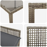 Garden Dining Set 5 pcs Grey Poly rattan