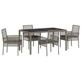 Garden Dining Set 5 pcs Grey Poly rattan