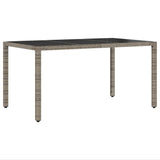 Garden Dining Set 7 pcs Grey Poly rattan