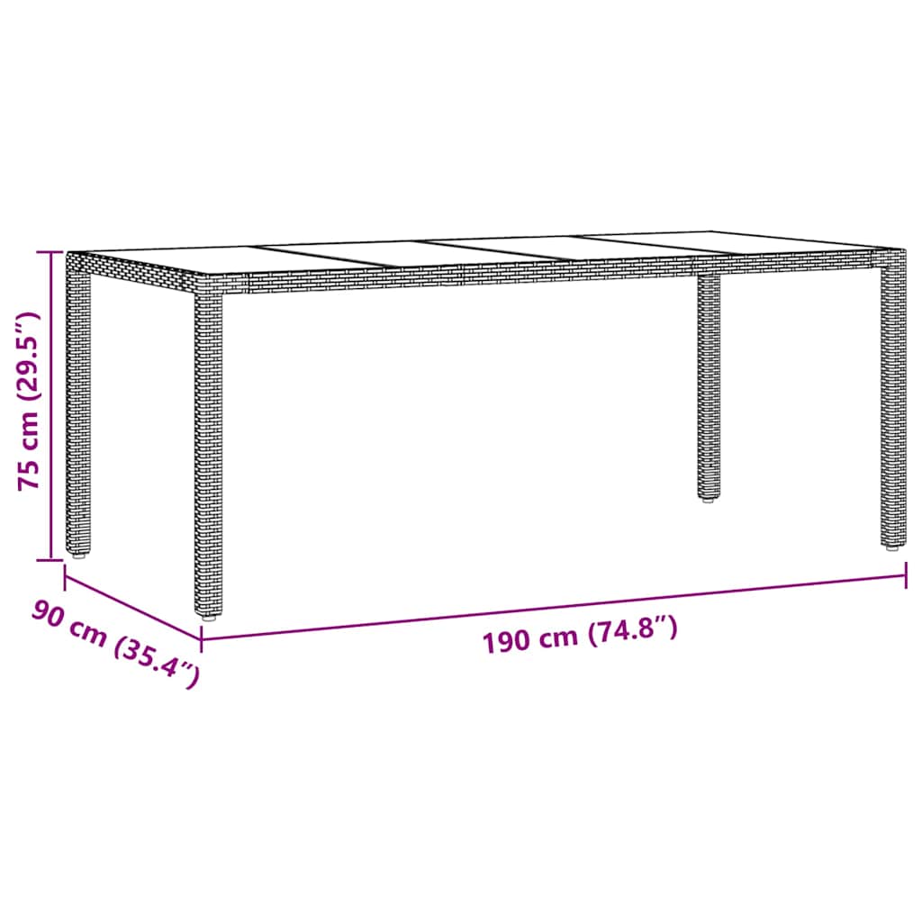 Garden Dining Set 7 pcs Grey Poly rattan