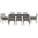 Garden Dining Set 9 pcs Grey Poly rattan