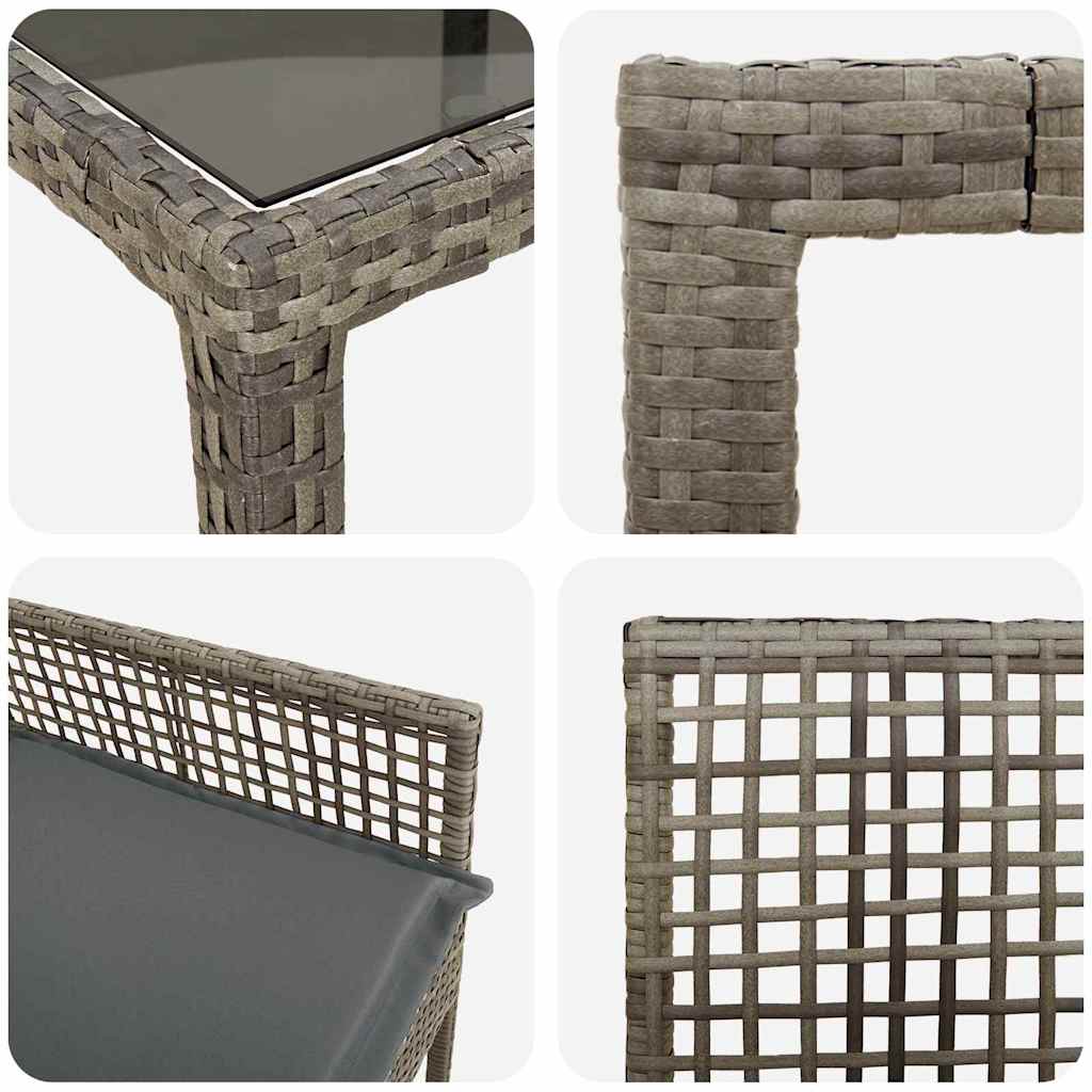 Garden Dining Set 11 pcs Grey Poly rattan