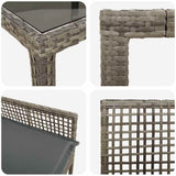 Garden Dining Set 11 pcs Grey Poly rattan