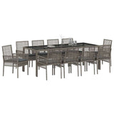 Garden Dining Set 11 pcs Grey Poly rattan