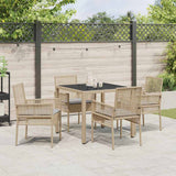 Garden Dining Set 5 pcs Beige Poly rattan