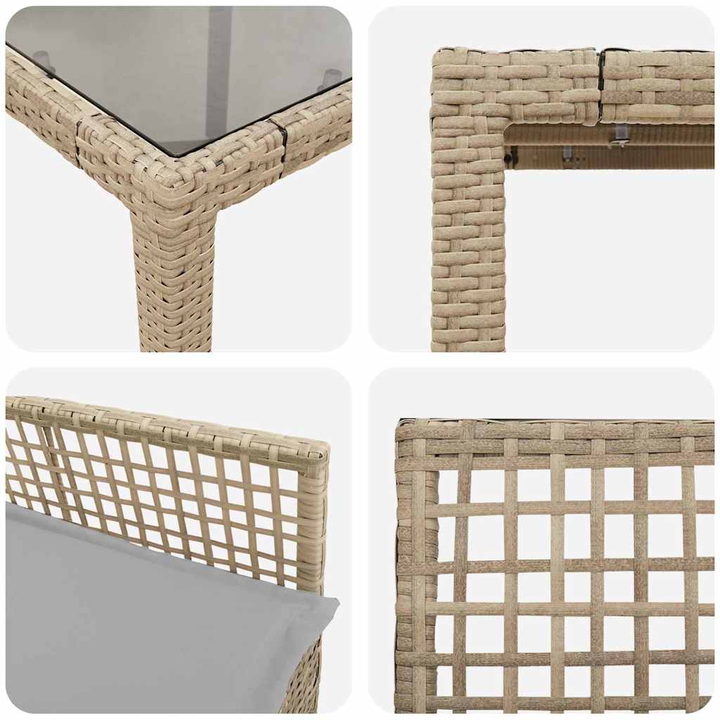 Garden Dining Set 9 pcs Beige Poly rattan