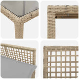 Garden Dining Set 9 pcs Beige Poly rattan