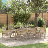 Garden Dining Set 9 pcs Beige Poly rattan