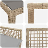 Garden Dining Set 11 pcs Beige Poly rattan