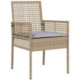 Garden Dining Set 11 pcs Beige Poly rattan