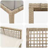Garden Dining Set 3 pcs Beige Poly rattan
