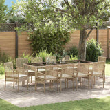 Garden Dining Set 11 pcs Beige Poly rattan