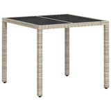 Garden Dining Set 3 pcs Light grey Poly rattan
