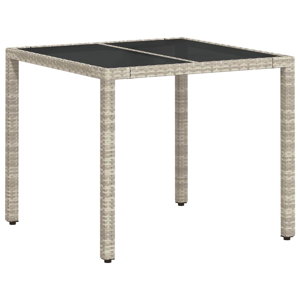 Garden Dining Set 5 pcs Light grey Poly rattan