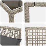 Garden Dining Set 5 pcs Light grey Poly rattan
