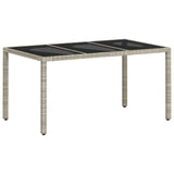 Garden Dining Set 5 pcs Light grey Poly rattan