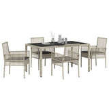 Garden Dining Set 5 pcs Light grey Poly rattan