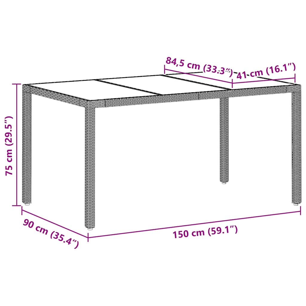 Garden Dining Set 5 pcs Light grey Poly rattan
