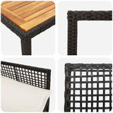 Garden Dining Set 3 pcs Black Poly rattan
