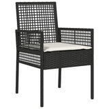 Garden Dining Set 3 pcs Black Poly rattan