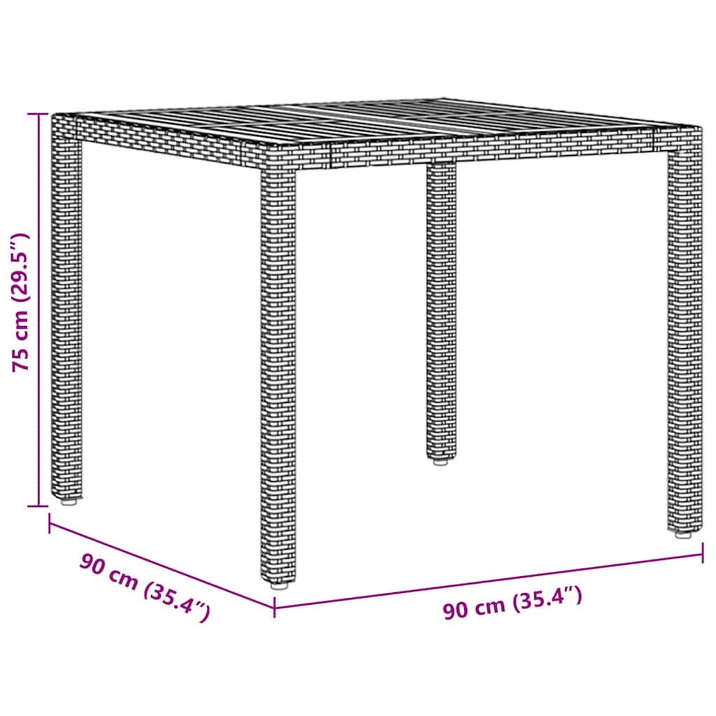 Garden Dining Set 3 pcs Black Poly rattan