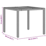 Garden Dining Set 3 pcs Black Poly rattan
