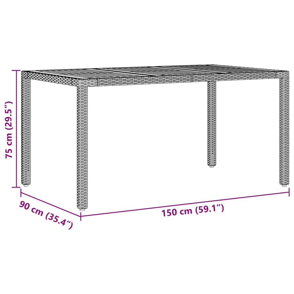 Garden Dining Set 7 pcs Black Poly rattan