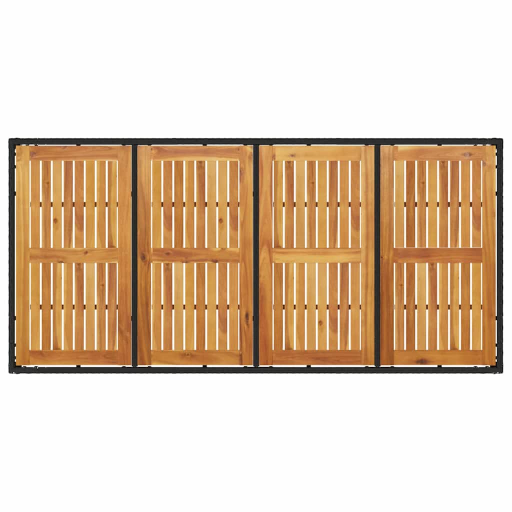 Garden Dining Set 7 pcs Black Poly rattan