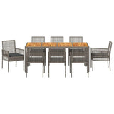 Garden Dining Set 9 pcs Grey Poly rattan
