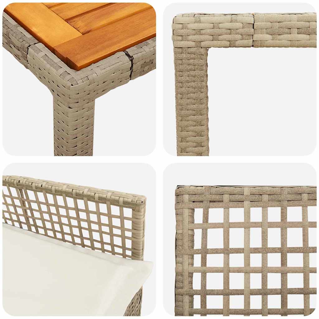Garden Dining Set 5 pcs Beige Poly rattan
