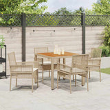 Garden Dining Set 5 pcs Beige Poly rattan