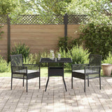 Garden Dining Set 3 pcs Black Poly rattan