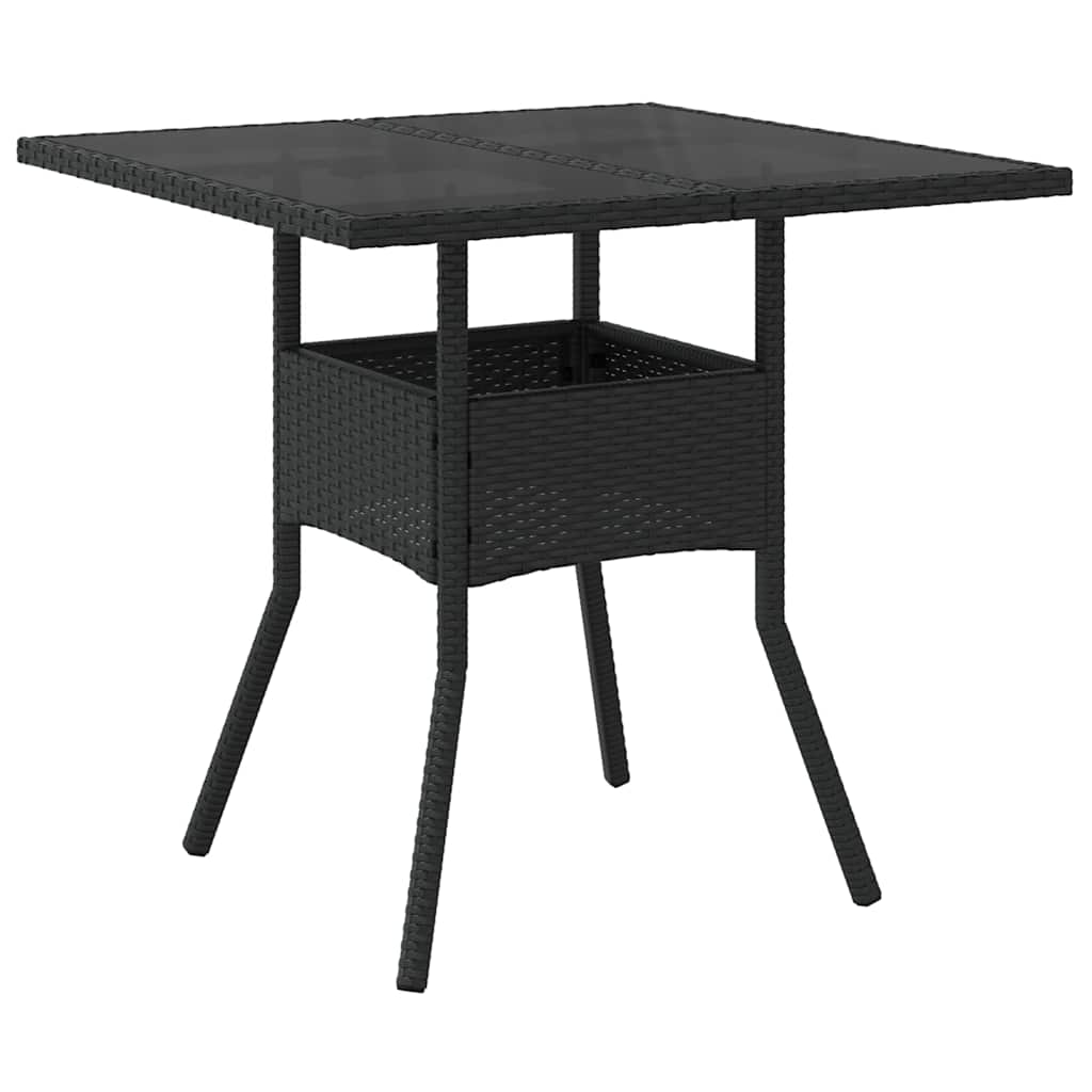 Garden Dining Set 3 pcs Black Poly rattan